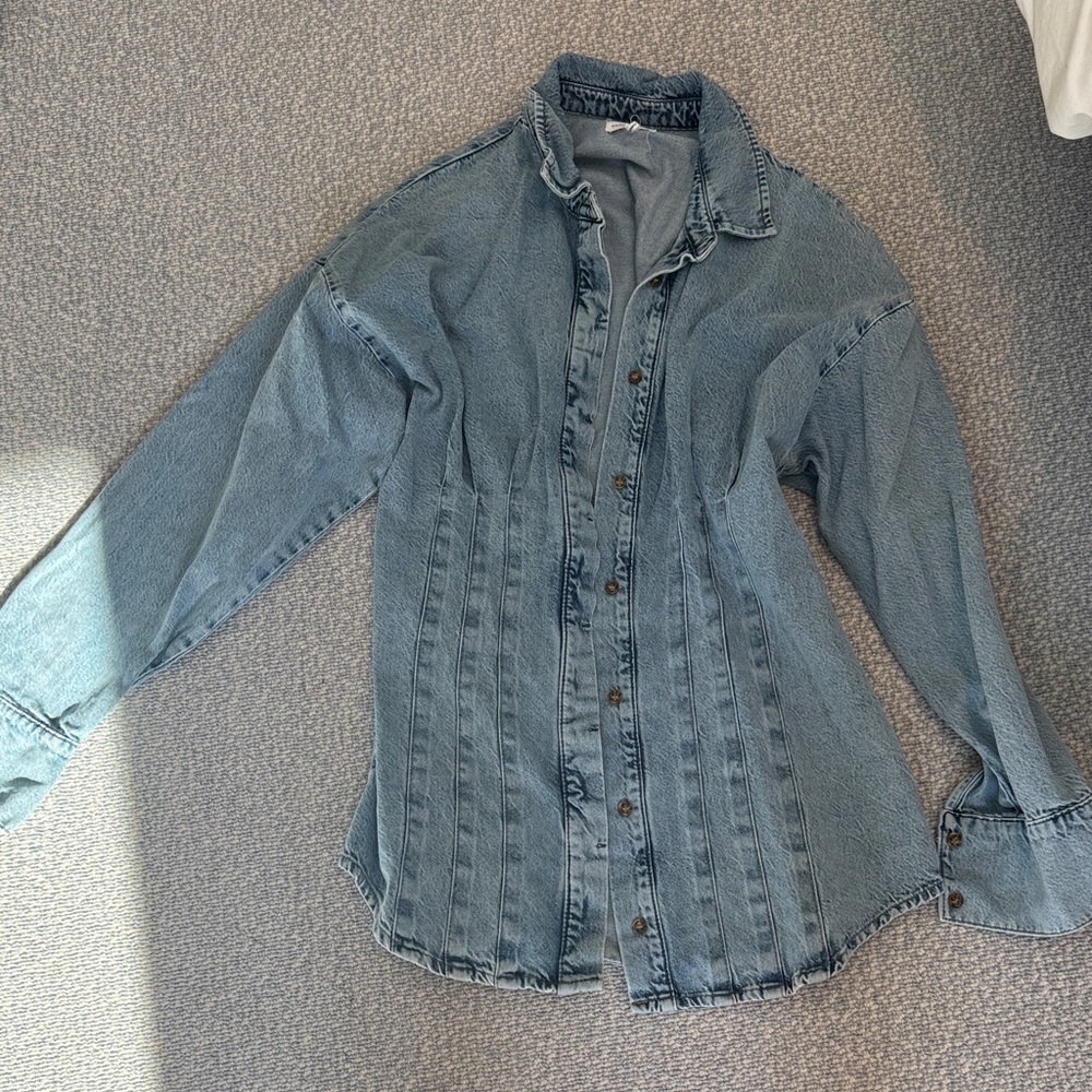 Good American Light Blue Denim Shirt